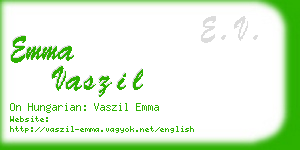 emma vaszil business card
